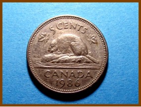 Канада 5 центов 1986 г.
