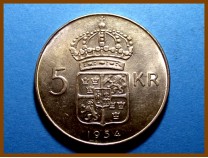 Швеция 5 крон 1954 г. Серебро