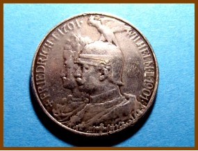 Германия Пруссия 2 марки 1901 г. Серебро
