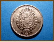 Швеция 1 крона 1945 г. Серебро