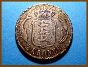 Дания 2 кроны 1875 г. Серебро