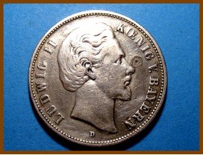 Германия 5 марок. Бавария 1876D г. Серебро