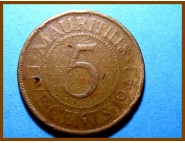 5 центов Маврикий 1942 г.