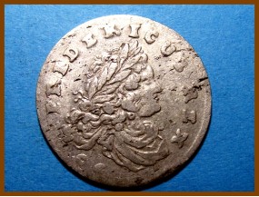 Германия 6 грошей. Пруссия 1704 г. Серебро
