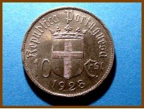 Португалия 10 эскудо 1928 г. Серебро