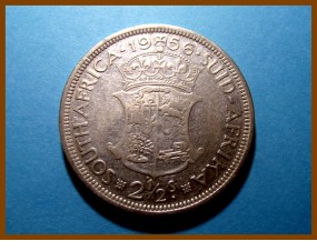 Южная Африка ЮАР 2 1/2 шиллинга 1956 г. Серебро