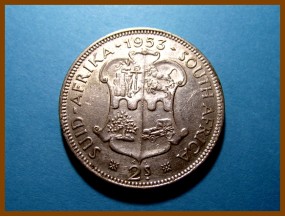 Южная Африка ЮАР 2 шиллинга 1953 г. Серебро
