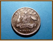 Австралия 6 пенсов 1936 г. Серебро