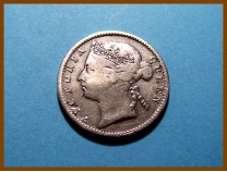 Стрейтс-Сетлментс 10 центов 1891 г. Серебро