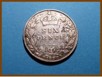 Великобритания 6 пенсов 1898 г. Серебро
