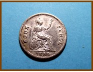 Великобритания 4 пенса 1855 г. Серебро