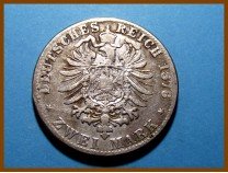 Германия Пруссия 2 марки 1876 г. Серебро