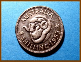 Австралия 1 шиллинг 1953 г. Серебро