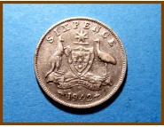 Австралия 6 пенсов 1942 г. Серебро