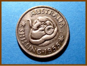 Австралия 1 шиллинг 1955 г. Серебро