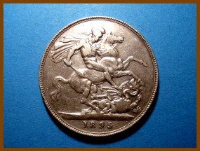Великобритания 1 крона 1895 г. Серебро