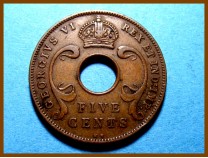Восточная Африка 5 центов 1936 г.