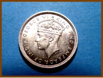 Британская Малайя 10 центов 1943 г. Серебро