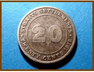 Стрейтс-Сетлментс 20 центов 1916 г. Серебро