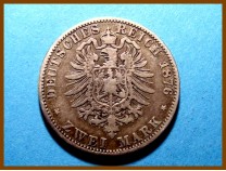 Германия 2 марки Пруссия 1876А г. Серебро