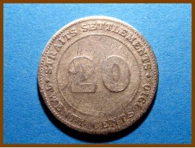 Стрейтс-Сетлментс 20 центов 1910 г. Серебро