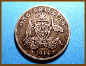 Австралия 1 шиллинг 1914 г. Серебро