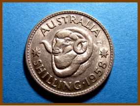 Австралия 1 шиллинг 1958 г. Серебро