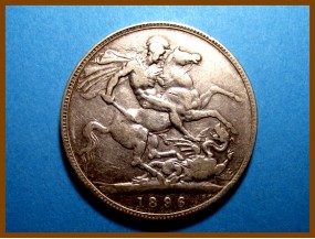 Великобритания 1 крона 1896 г. Серебро