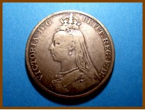 Великобритания 1 крона 1891 г. Серебро