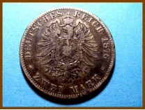 Германия 2 марки. Гессен-Дармштадт 1876Н г. Серебро
