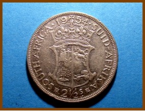 Южная Африка ЮАР 2 1/2 шиллинга 1954 г. Серебро