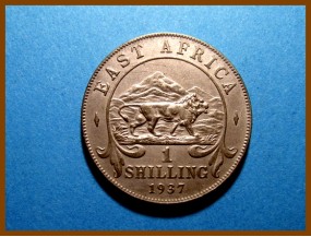 Восточная Африка 1 шиллинг 1937 г. Серебро