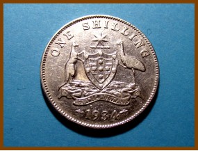 Австралия 1 шиллинг 1934 г. Серебро