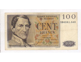 100 франков. Бельгия 1958