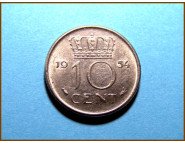 Нидерланды 10 центов 1954 г.