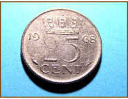 Нидерланды 25 центов 1968 г.