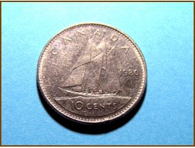 Канада 10 центов 1980 г. 