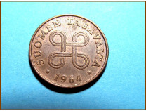 Монета Финляндия 1 пенни 1964 г.