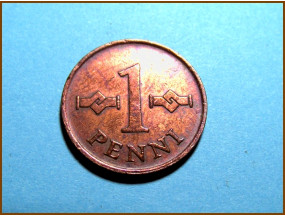 Монета Финляндия 1 пенни 1963 г.