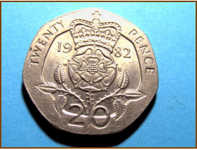 Великобритания 20 пенсов 1982 г. 