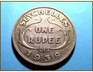 Сейшельские острова 1 рупия 1939 г. Серебро