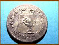 Германия Бремен 6 грот 1857 г. Серебро