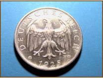 Германия 2 марки 1925  г. Серебро