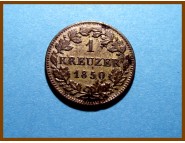 Германия Бавария 1 крейцер 1850 г. Серебро 