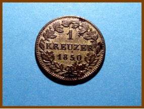 Германия Бавария 1 крейцер 1850 г. Серебро 