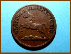 Германия Брауншвейг 2 пфеннига 1860 г. 
