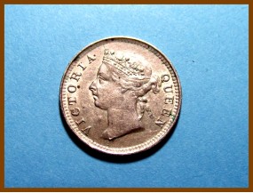 Гонконг 5  центов 1895 г. Серебро