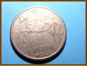 Монета Норвегия 1 крона 1965 г.