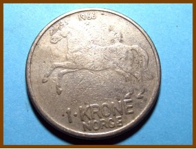 Монета Норвегия 1 крона 1966 г.
