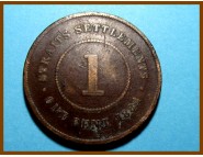 Стрейтс-Сетлментс 1 цент 1884 г.